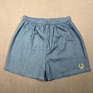 Vintage Christian Dior Monsieur Shorts Men's L/XL Blue Denim Chambray Cotton